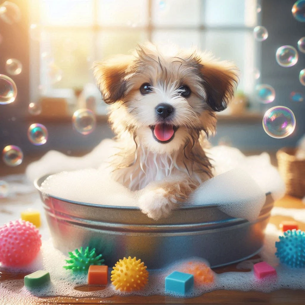 Higiene y baño para perrito
